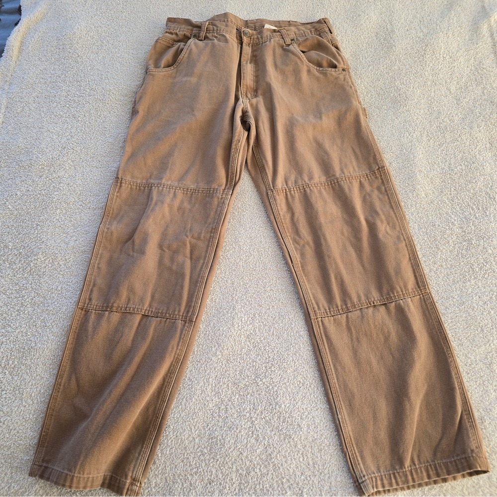 Key Double Knee Carpenter Canvas Pants Workwear Chore Gorpcore Brown Sz 36 X 34